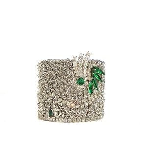 Cuff Bracelet Emerald Rhinestone Jewelry